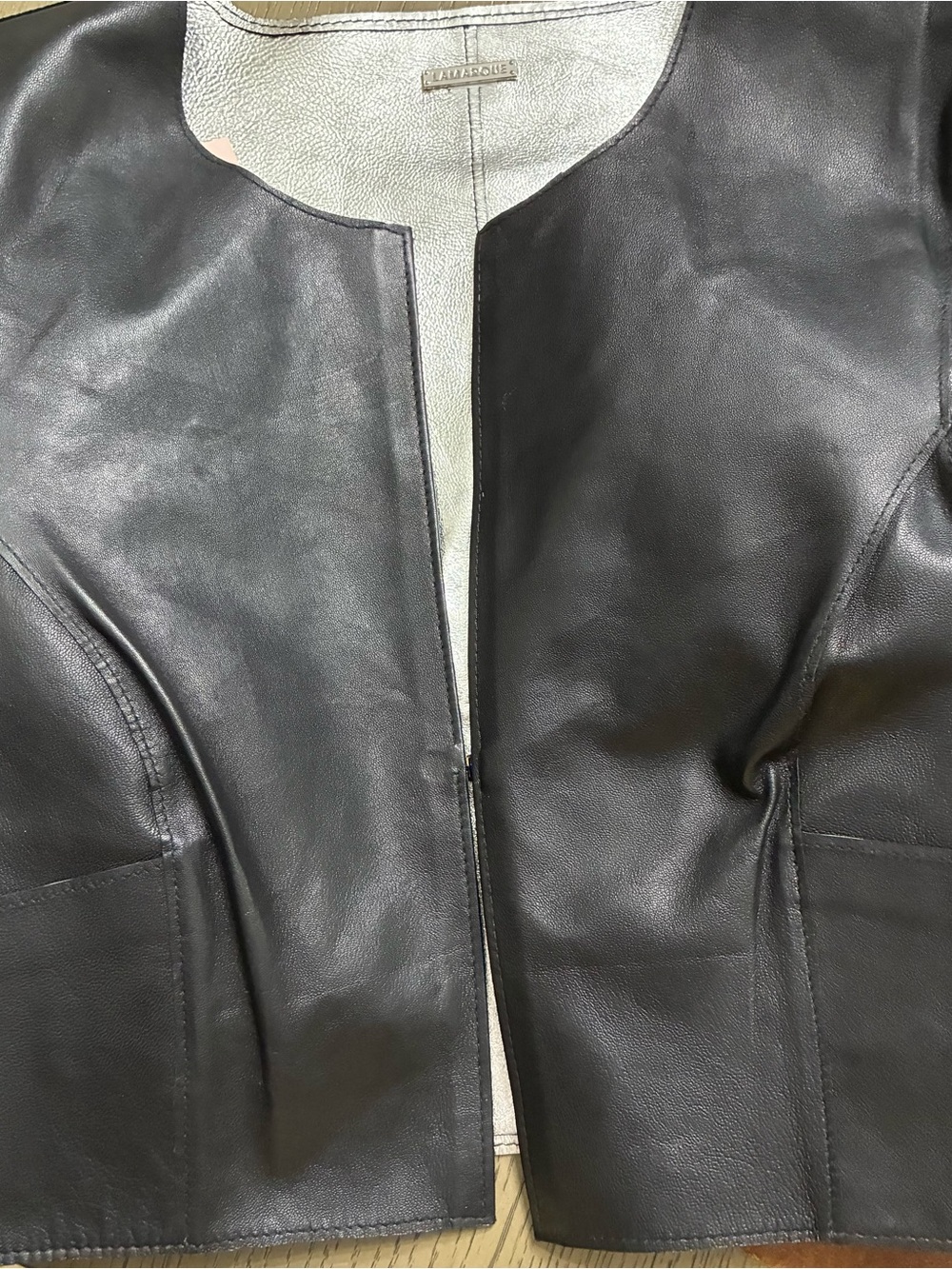 Lamarque Black Leather Open Jacket